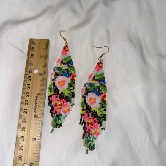Flower drop earrings M605 - Picture 4 of 4
